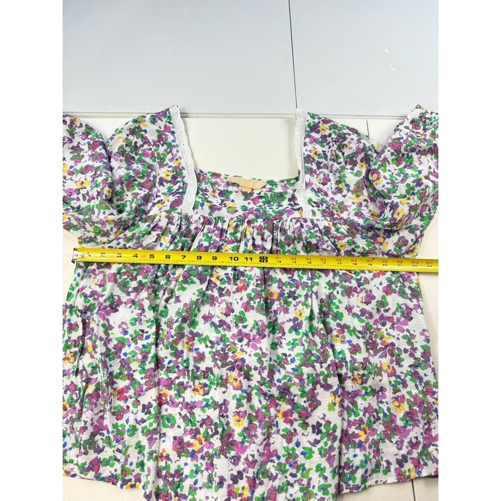 Hope & Harlow Floral Print Square‎ Neck Long Sleeve Blouse Top L - Picture 5 of 9